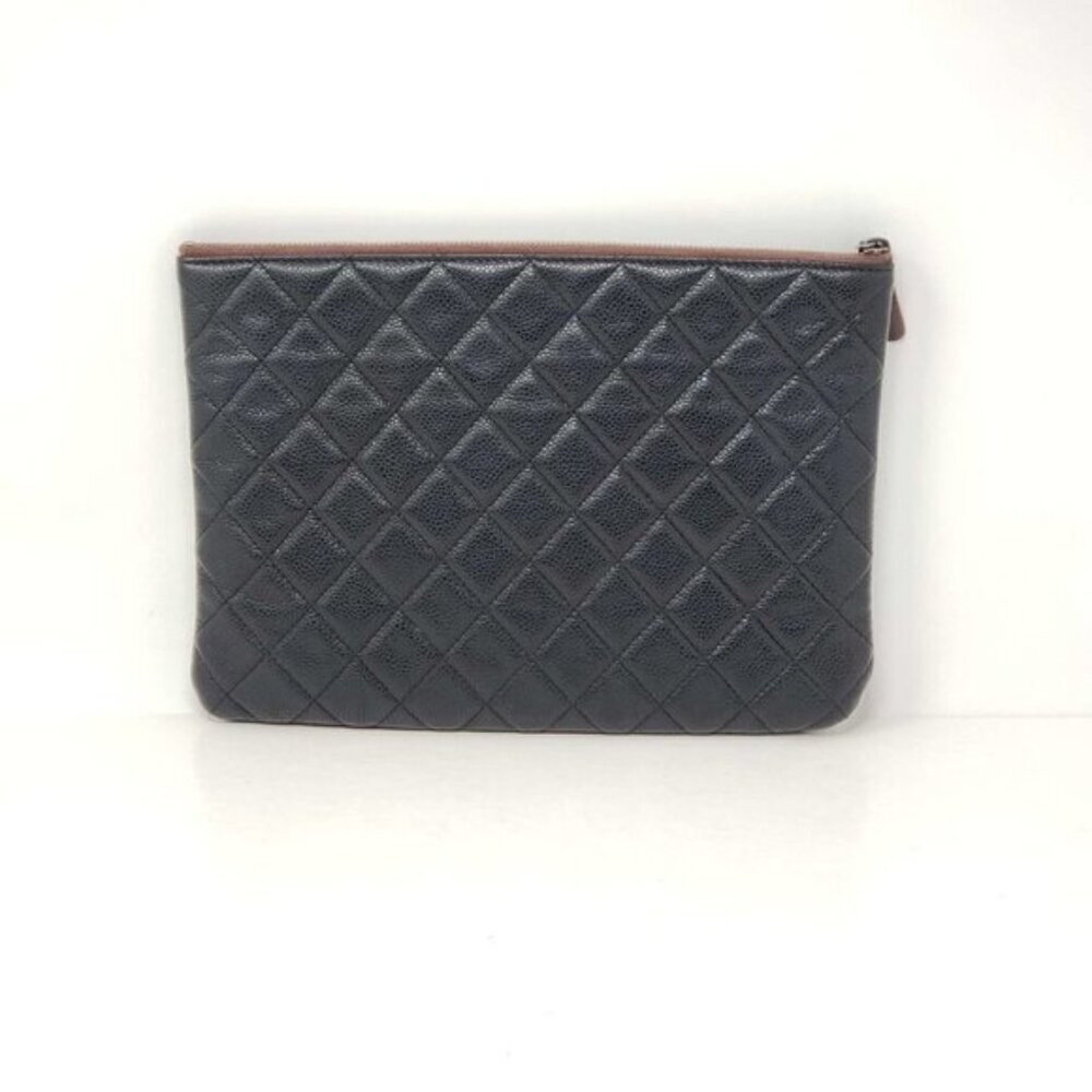 Authentic CHANEL CC Caviar Learher Quilted Cosmetic /Classic Clutch Bag - Picture 4 of 13
